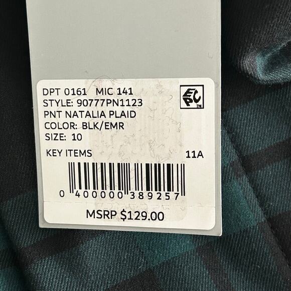 Antonio Melani NWT womens Natalia green plaid pleated belted ankle pants size 10 - Picture 7 of 12